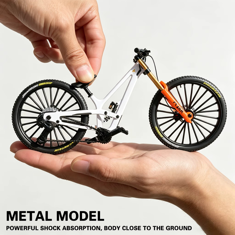 HRZPACT Downhill MTB Mini-Modell, 1:8 Maßstab, Metall, Grau - Bild 4