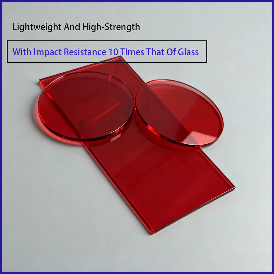 Rote transparente Acrylplatte aus PMMA für DIY-Projekte und Dekoration, Stärke: 1-10 mm - Bild 3