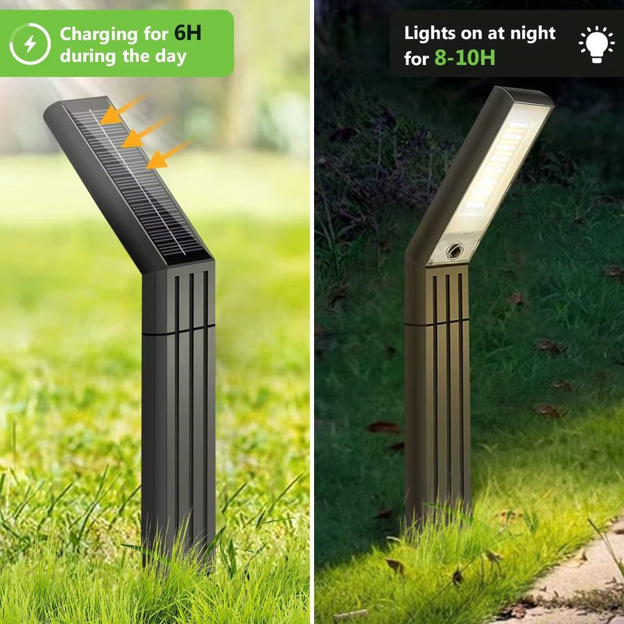 AMARYLLIS Solar-Wegeleuchten für den Außenbereich in Schwarz mit warmweißem Licht und Dämmerungssensor - Bild 2