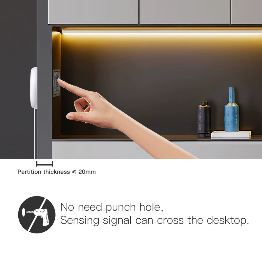 Lcamaw Dimmbarer LED-Controller mit Holz-Touch-Sensor-Schalter, 12 V bis 24 V, Schwarz - Bild 4