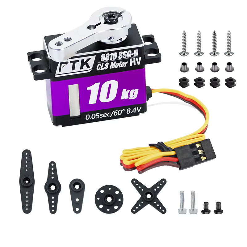 PTK MG-D10KG Geschwindigkeits-Servo, RC-Lenkservo-Motor, Edelstahlgetriebe, Programmierbarer Servo - Bild 3