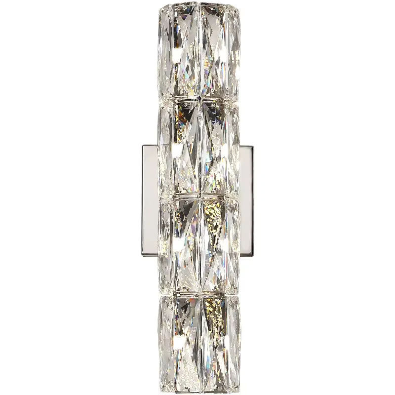 JIANKEXING Nordische Wandleuchte aus Edelstahl und Kristall mit verstellbarer LED-Lichtquelle in Silber und Transparent für Wohnzimmer, Esszimmer, Schlafzimmer, Flur und Treppe - Bild 6