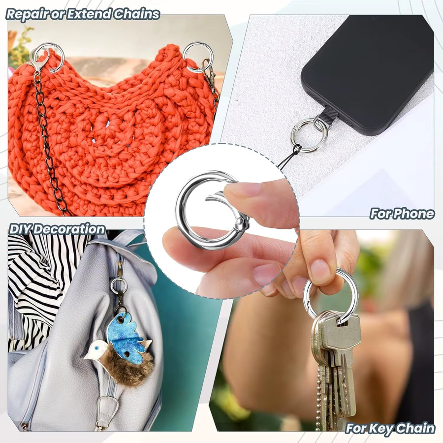 Yuchains Feder-O-Ringe, Metall, Runde Clips, Unisex - Bild 3