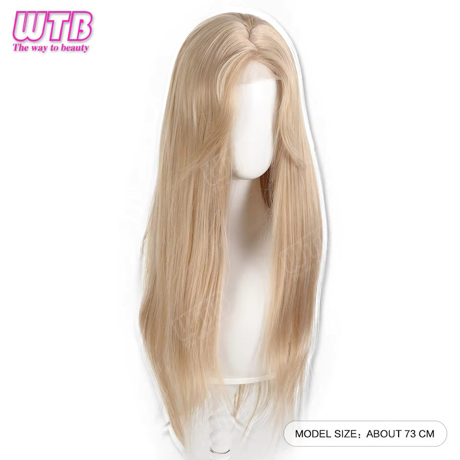 WTB Perücke für Damen, lange synthetische Lace-Front-Perücke, glatt - Bild 4