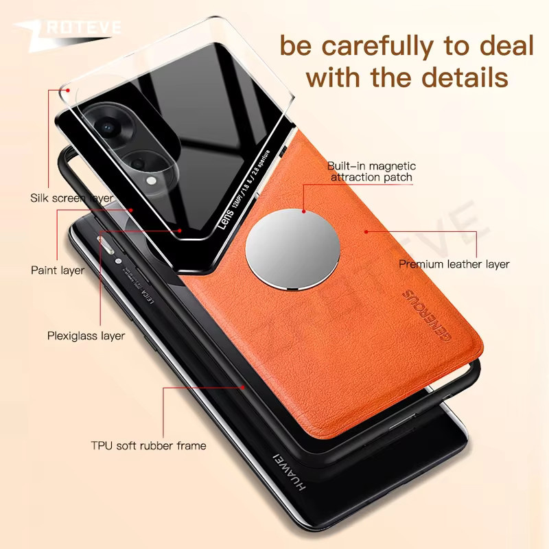 Zroteve Magnetische Handyhülle aus PU Leder und hartem PC für Oppo A58, A38, A18 und A78 4G in Grün - Bild 2