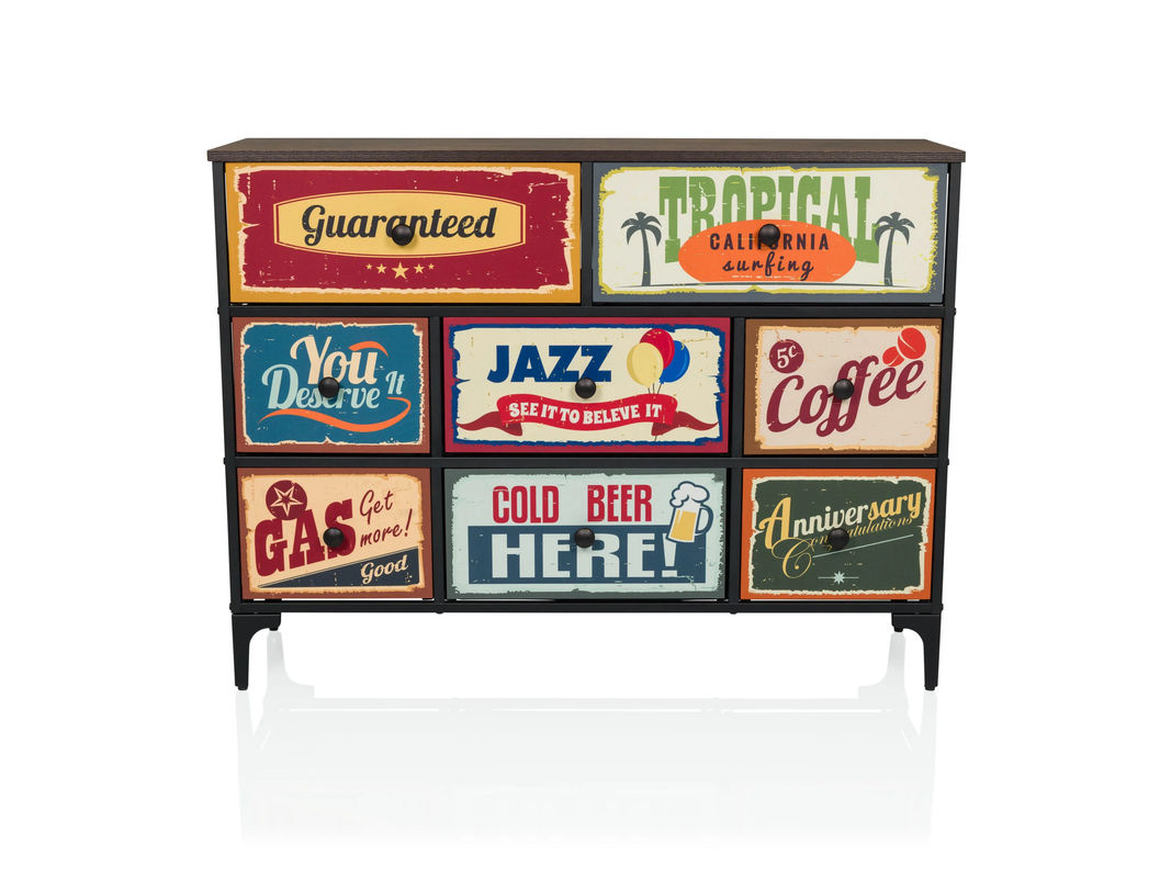 hjh LIVING Kommode AMERIKO mit 8 Schubladen in Multicolour im American-Vintage-Stil, B/T/H: 77 x 45 x 30 cm - Bild 2