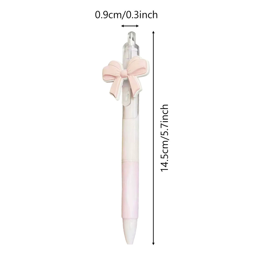 10 Stück rosa Gelstifte mit Schleifenknoten-Design als Klick-Kugelschreiber - Bild 3