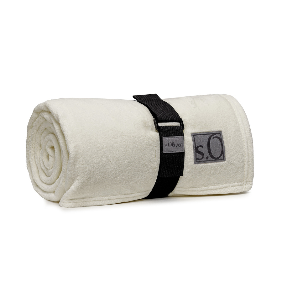 s.Oliver Wohndecke Kuschelsoft 3638 in Weiß, flauschiges Fleece aus Polyester, B/B: 200 x 150 cm - Bild 1