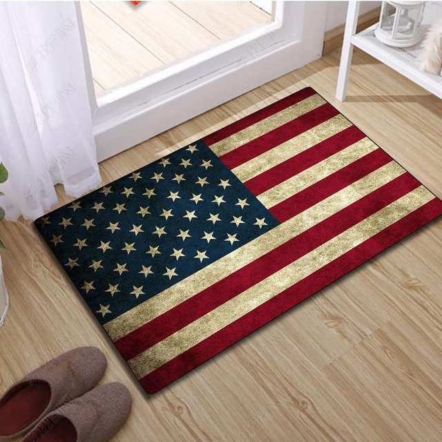 Wucifang Jewelry Teppich mit Amerikanischer Flagge, rot, B/T: 120 x 160 cm, rutschfest und saugfähig - Bild 1