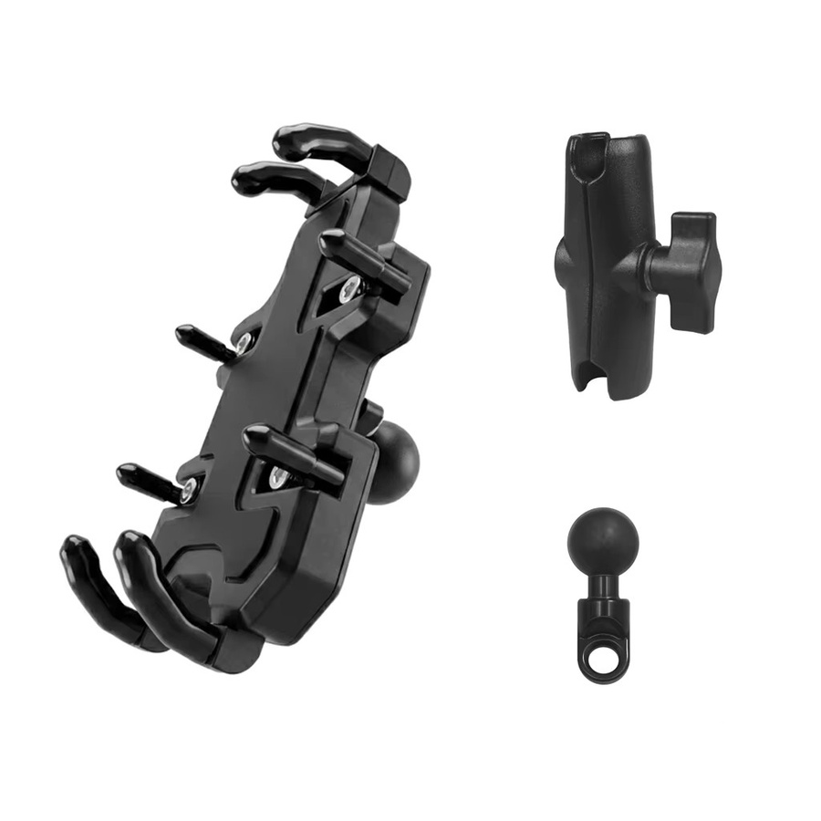 RAM Schnellgriff-Handyhalterung mit 1 Zoll (25 mm) Kugelkopf für Motorrad- und Fahrradlenker, Schwarz - Bild 5