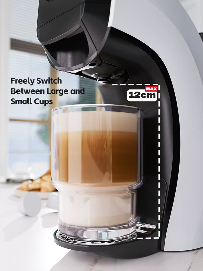 HiBREW 3-in-1 Kapselkaffeemaschine H3B mit Heiß- und Kaltmodus, 20 Bar, kompatibel mit Nespresso und Dolce Gusto, für Kapseln und gemahlenen Kaffee - Bild 4