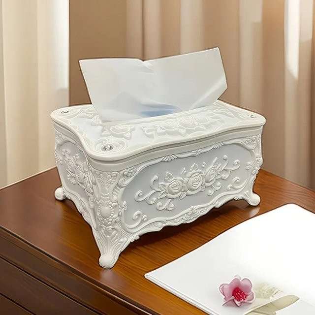Weiße Taschentuchbox aus Kunststoff für Büro, Badezimmer und Restaurant - Bild 1