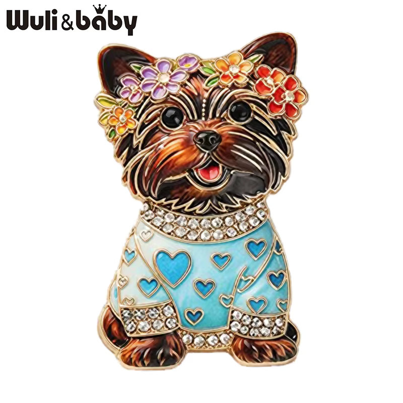 Wuli&baby Brosche, Hund, Kristall, Bunt, Unisex - Bild 1