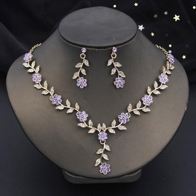 YIRAN Schmuckset, Halskette, Ohrring, Strass, Damen, gray - Bild 1