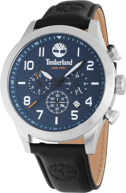 Timberland Chronograph, Quarz, Edelstahl, Leder, Blau, 46 mm, Herren - Bild 1
