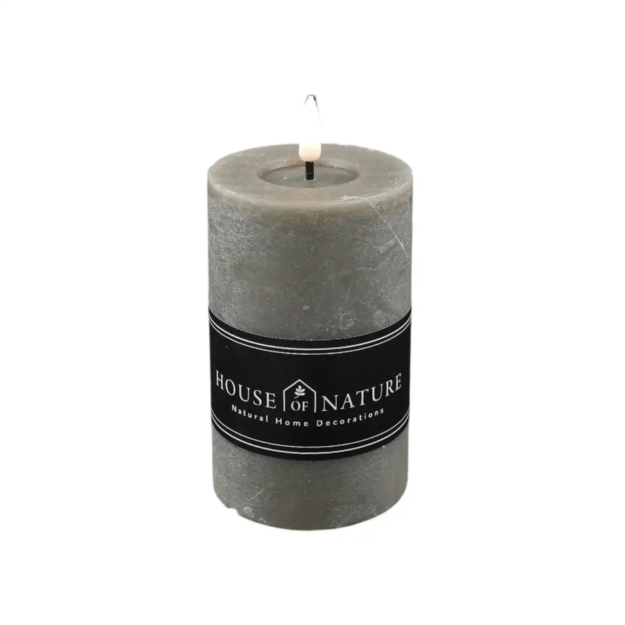 House of Nature LED-Kerze mit Flackereffekt in Grüngrau, Höhe: 13 cm, Durchmesser: 8 cm - Bild 1