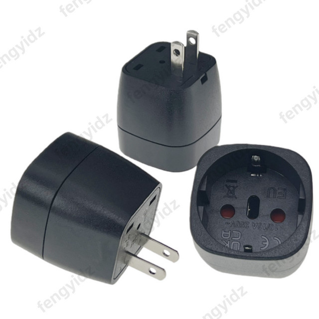Fengyidz 3er-Set Reiseadapter Set für EU zu USA, Japan und Kanada in Schwarz - Bild 1