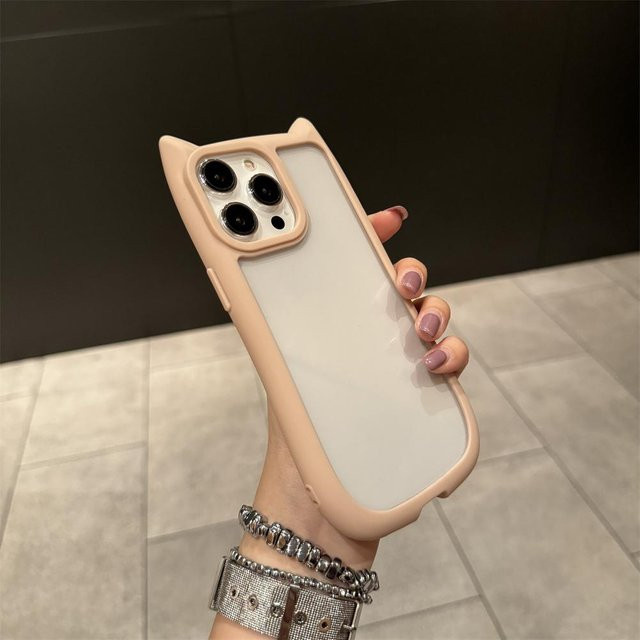 YULIN 3D Katzenohren Schutzhülle für iPhone 15 14 13 12 11 Pro Max XR Transparent mit niedlichem Kätzchen-Design - Bild 1