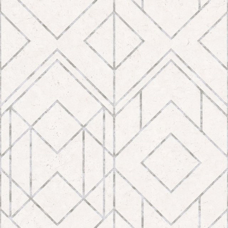 Profhome Vliestapete mit geometrischen Formen in Weiß und Grau, modern und leicht strukturiert - Bild 1
