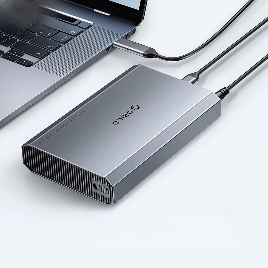 ORICO Externes 3,5 Zoll Festplattengehäuse mit USB-C, 6 Gbit/s und Wärmeableitung aus Aluminiumlegierung und ABS inklusive 12V2A Netzteil - Bild 5