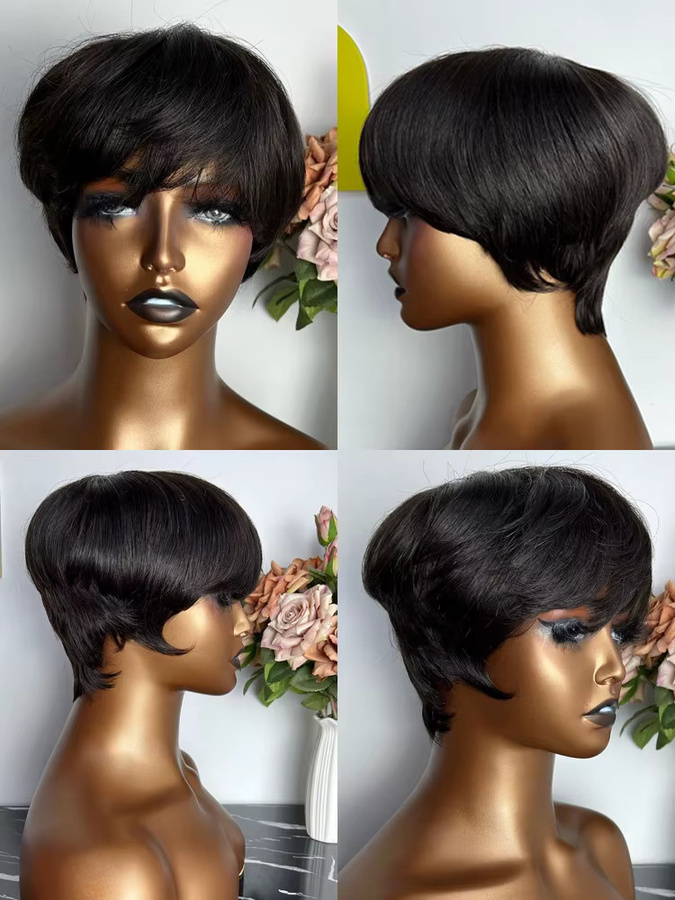 KEILANTRA Echthaar Perücke, Pixie Cut mit Pony, Damen - Bild 4