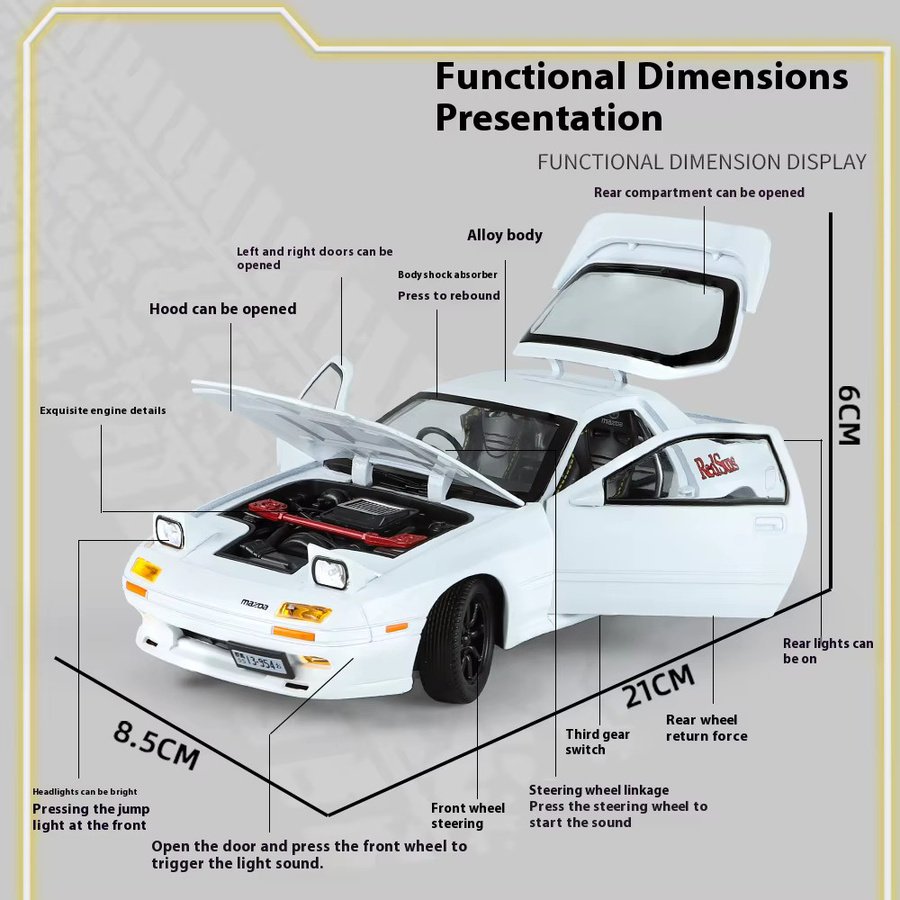 Maisto Mazda RX7-FC, Automodell, 1:24, Metall, Weiß - Bild 5