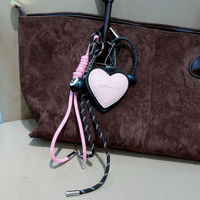 Love Home Garden Anhänger, Leder, Herzform, Pink, Unisex - Bild 1