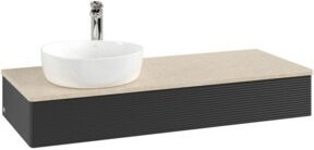 Villeroy & Boch Waschtischunterschrank Antao mit Frontstruktur und Beleuchtung, Blau, B: 120 cm, T: 50 cm, H: 19 cm - Bild 1