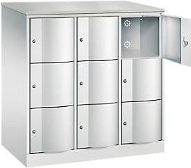C+P Schließfachschrank Resisto mit 9 Fächern und 3 Abteilen, Lichtgrau, B/T/H: 114,8 x 64,0 x 125,5 cm - Bild 1