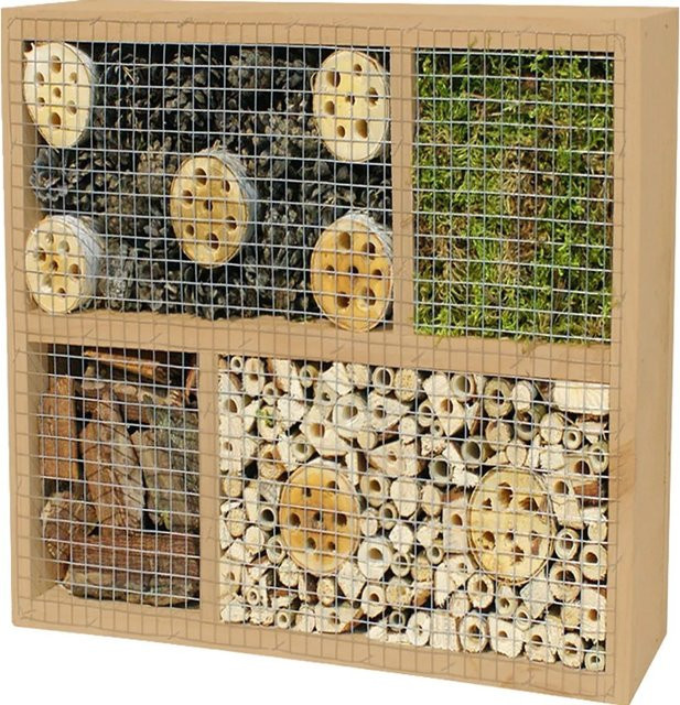 T & J Insektenhaus Labo-3D aus Weidengeflecht, Braun, B/T/H: 36 x 36 x 12 cm - Bild 1