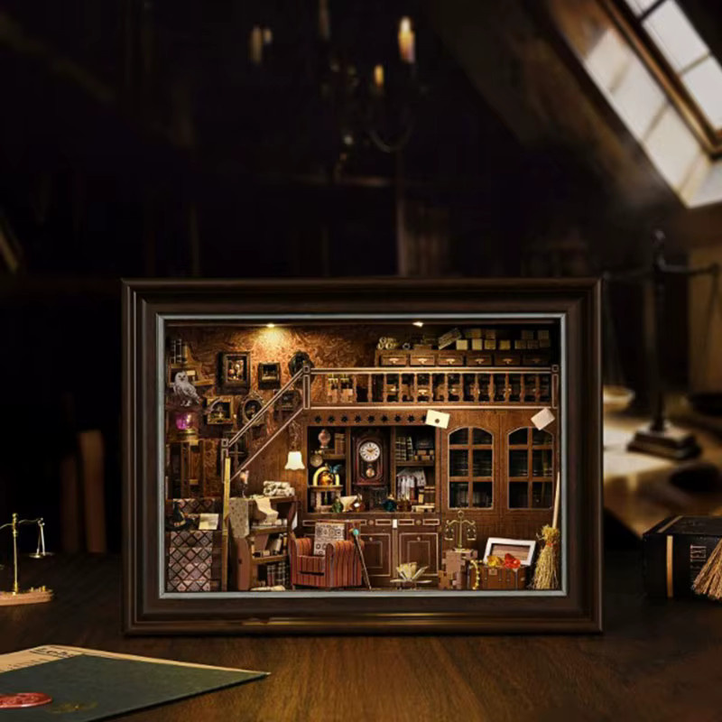 zuuton DIY Book Nook Kit, 3D-Holz-Puzzle, mit LED-Licht, Miniatur-Puppenhaus - Bild 3