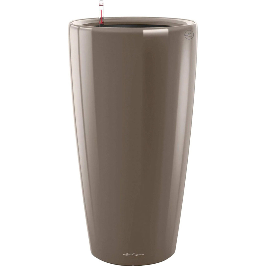 Lechuza Pflanzgefäß Rondo Premium in Taupe Hochglanz, Durchmesser: 40 cm, Höhe: 75 cm - Bild 2