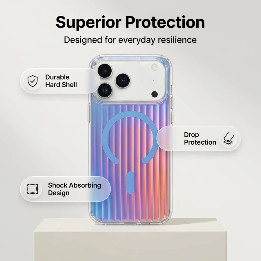 Magnetische iPhone 17 Pro Max Handyhülle mit flachem Farbverlauf-Streifendesign - Bild 2