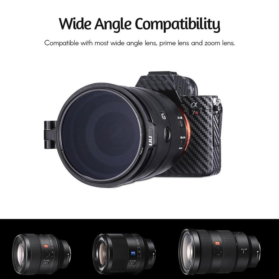 UURIG R-82 Schnellfiltersystem für Kameraobjektive mit ND-Filter und Metall-Adapterring, kompatibel mit Canon 58mm, Schwarz - Bild 2