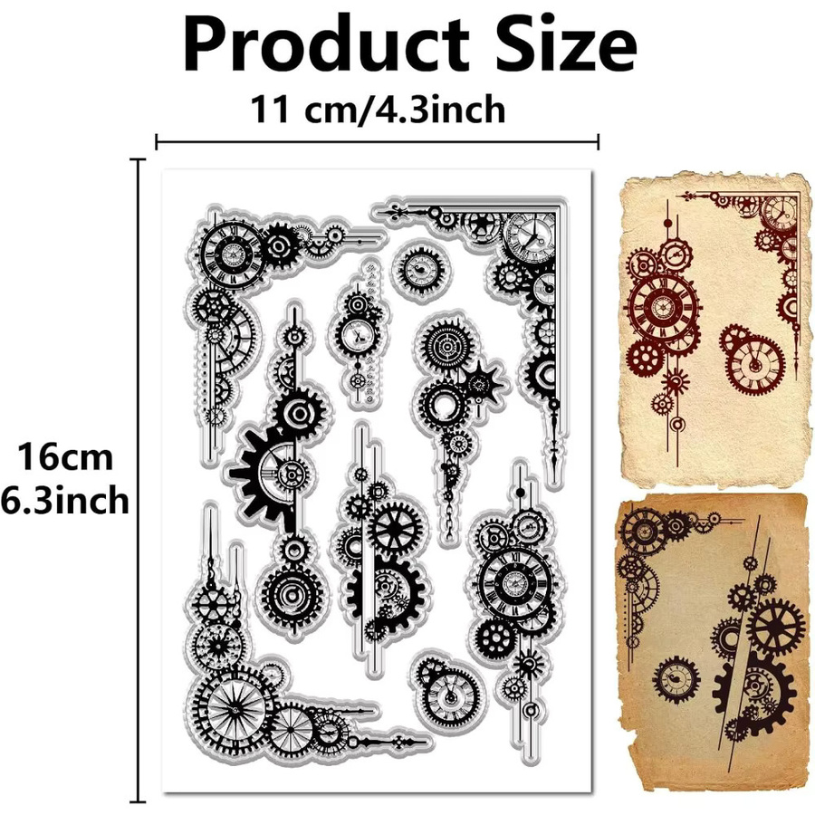 Gear Clear Stamps Uhren transparente Stempel für Journaling, Scrapbooking und DIY-Dekoration - Bild 2