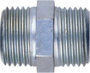Schneider Doppelnippel DN-St-G1/2a x G3/8a aus Stahl in Silber - Bild 1