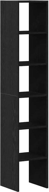 vidaXL Bücherregale 2er Set stapelbar in Schwarz und Eichen-Optik, B/T/H: 30 x 30 x 80 cm - Bild 1