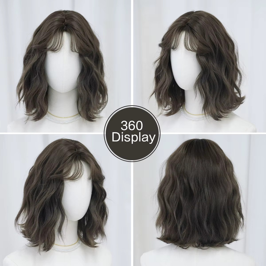 7JHH WIGS Bob-Perücke, braun, gewellt, Damen, Kunsthaar - Bild 3