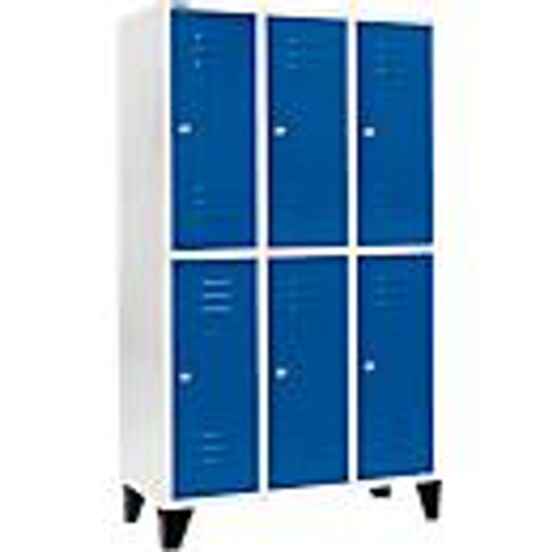 Schäfer Shop Select Kleiderspind mit 6 Abteilen, Zylinderschloss und Füßen, Farbe: Enzianblau, Breite: 40 cm - Bild 3