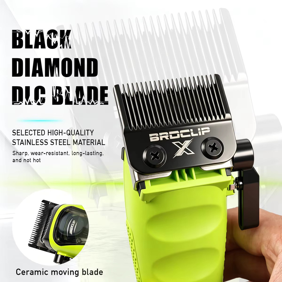 BRDCLIP BRD R1 Professioneller Haarschneider in Grün mit bürstenlosem Motor, DLC-Klinge und 4500mAh Akku für Barber und Salon - Bild 3