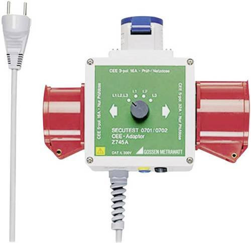 Gossen Metrawatt CEE-Messadapter mit 16A 3-poliger und 16A 5-poliger sowie 32A 5-poliger CEE-Kupplung in Weiß - Bild 1