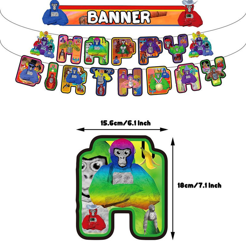 Skyfree Gorilla Tag VR Party-Dekorationsset für Kinder mit Banner, Luftballons und Cake Topper in Mehrfarbig - Bild 3