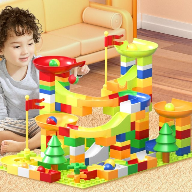 AOBEIBY Marmor Rennen Run Labyrinth Ball Track, Bausteine, 200-teiliges Set - Bild 1
