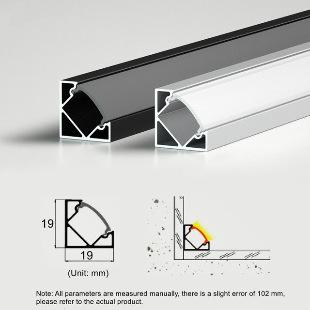 V-förmiges Aluminiumprofil für LED-Licht zur Decken- und Wanddekoration in Weiß - Bild 1