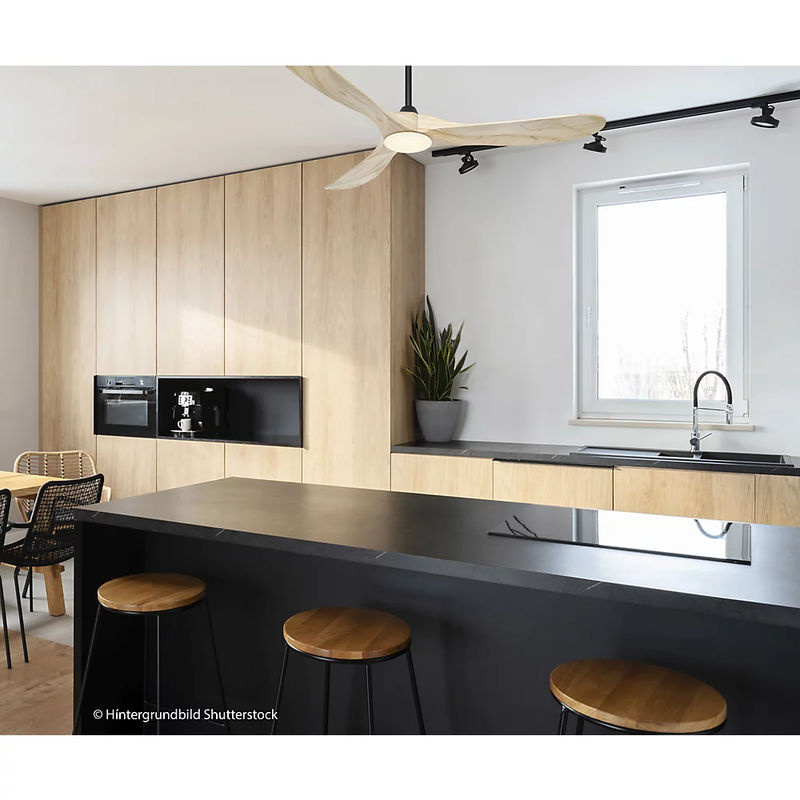 CasaFan ECO GENUINO-L 152 MS-NT Deckenventilator Schwarz Matt mit Fernbedienung und Winterbetrieb, Durchmesser: 152 cm, Höhe: 34 cm - Bild 2