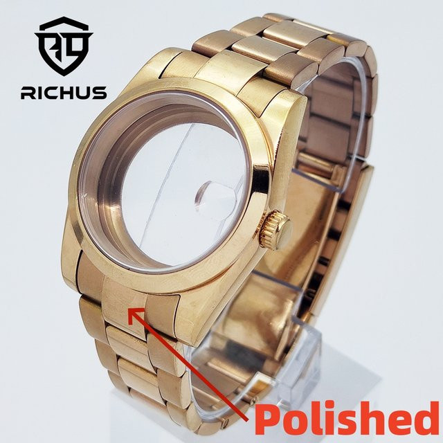 RICHUS Uhrenarmband, 36/39 mm, Roségoldgehäuse, poliertes Armband - Bild 1