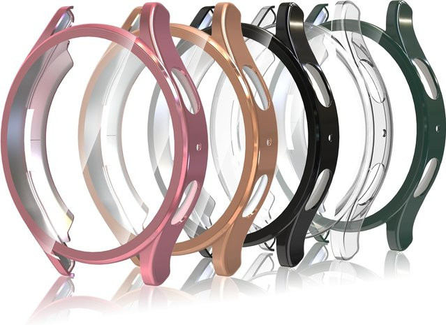 PEO TPU-Vollhülle für Samsung Galaxy Watch 4, 5, 6, 7 in Transparent mit Bildschirmschutz und Silikon-Stoßstange für 40 mm und 44 mm Modelle - Bild 1