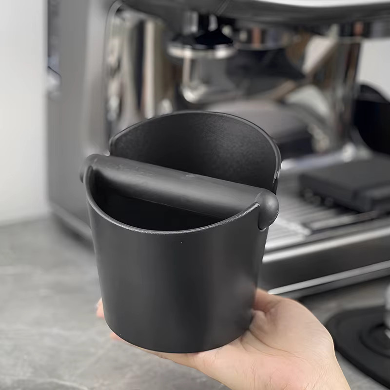 Kisshome Espresso Knock Box in Schwarz mit abnehmbarer Knock Bar und rutschfester Basis für Barista Zubehör - Bild 2