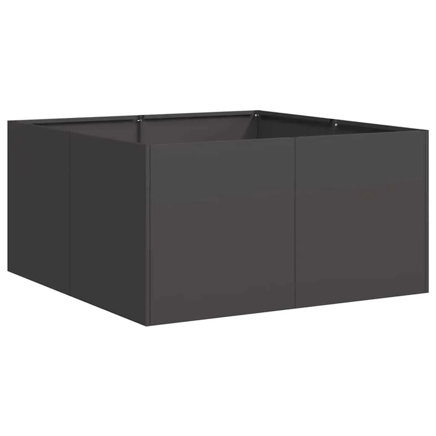 vidaXL Pflanzkübel aus kaltgewalztem Stahl in Schwarz, B/T/H: 80 x 80 x 40 cm - Bild 2