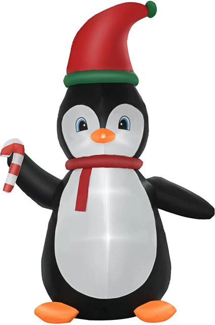 HOMCOM Aufblasbare Weihnachtsdekoration aus Polyester, Mehrfarbig, B: 100 cm, T: 162 cm, H: 250 cm - Bild 1
